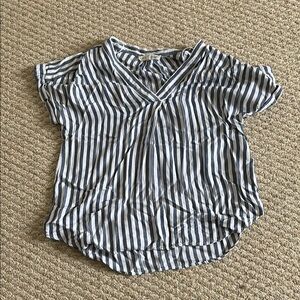 Workshop Republic Clothing Blue and White Striped Top